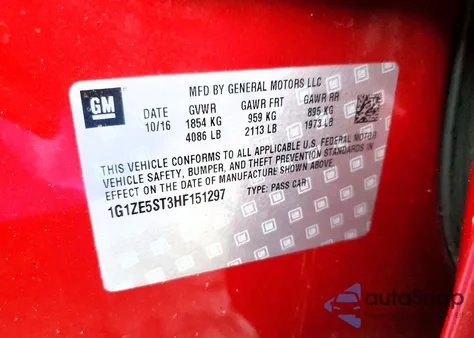 2017 Chevrolet Malibu Lt z USA, uszkodzony, nr VIN 1G1ZE5ST3HF151297